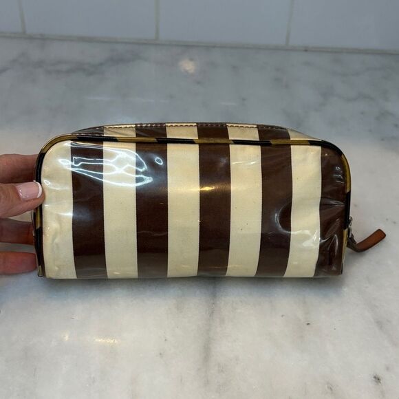 Kate Spade Striped Travel Cosmetic Case Pouch Clutch - Picture 5 of 16